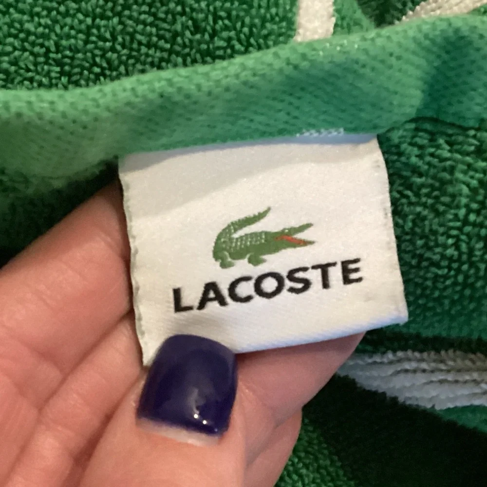 Lacoste Large Striped Bath Beach Towel with Logo